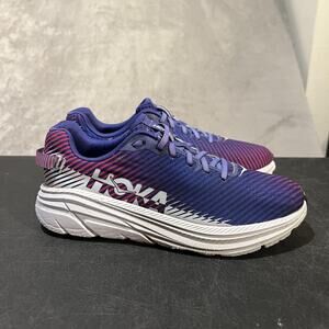 Hoka One One Rincon 2 Shoes Womens Size 9.5 Purple Blue White Cushioned Running